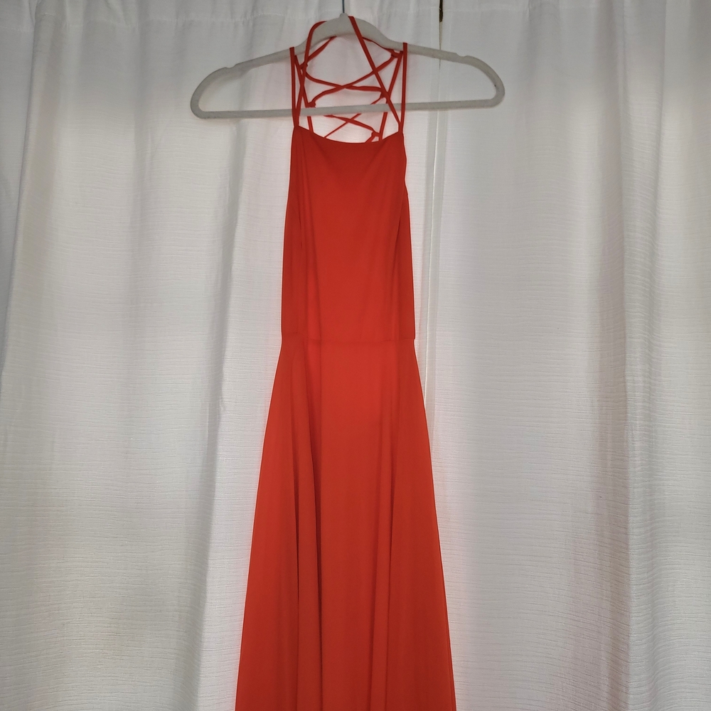 Lulu's Bright Orange Strappy Back Maxi Dress - Picture 5 of 8